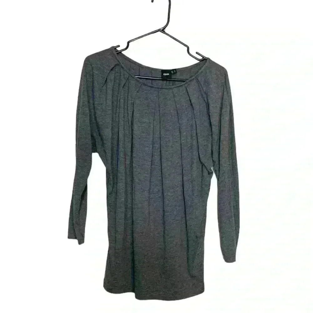 ASOS Drop Shoulder, Ling Sleeve, Gray, Soft, 4 way stretch Tunic Style Top Sz 4